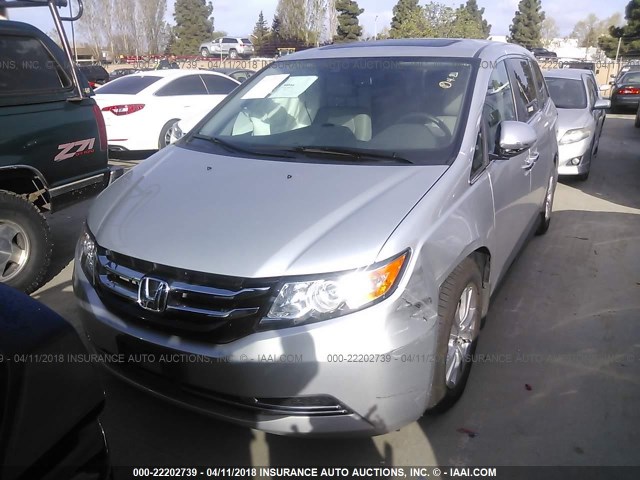 5FNRL5H6XFB101321 - 2015 HONDA ODYSSEY EXL ვერცხლისფერი ფოტო 2