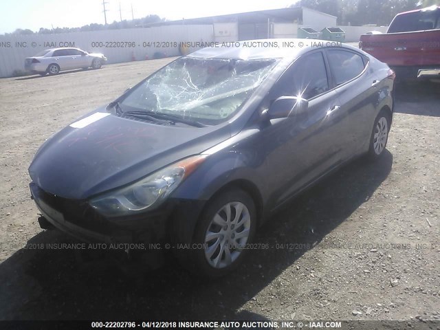 5NPDH4AE0CH073890 - 2012 HYUNDAI ELANTRA GLS/LIMITED GRAY photo 2