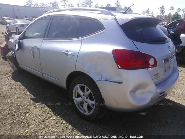 JN8AS5MT6BW168780 - 2011 NISSAN ROGUE S/SV/KROM SILVER photo 3