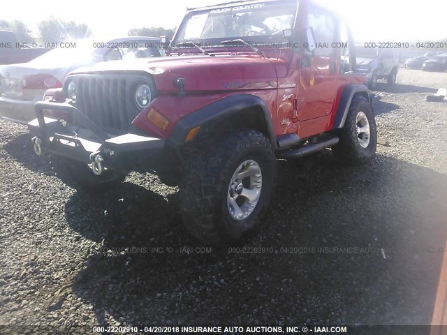 1J4FA49S41P332609 - 2001 JEEP WRANGLER / TJ SPORT RED photo 2