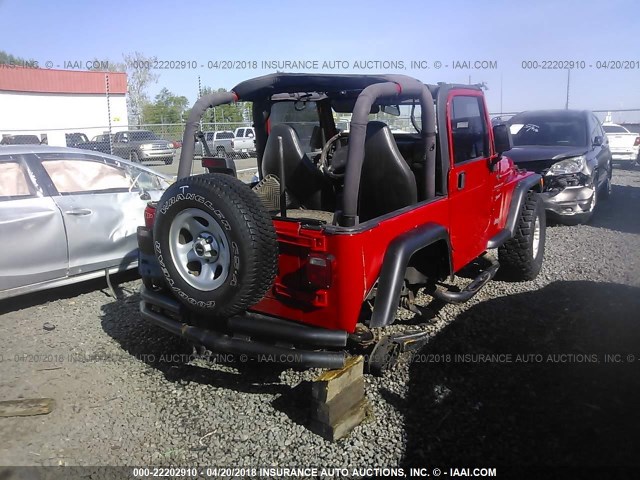 1J4FA49S41P332609 - 2001 JEEP WRANGLER / TJ SPORT RED photo 6