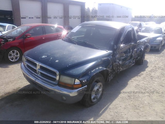 1B7GL22X4WS665380 - 1998 DODGE DAKOTA GREEN photo 2