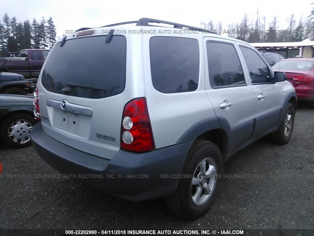 4F2YZ02Z76KM08884 - 2006 MAZDA TRIBUTE I SILVER photo 4