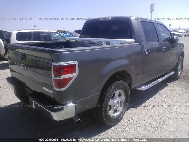 1FTEW1C80AKA14580 - 2010 FORD F150 SUPERCREW GRAY photo 4