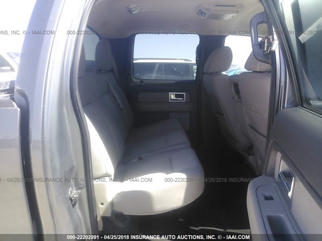 1FTEW1C80AKA14580 - 2010 FORD F150 SUPERCREW GRAY photo 8