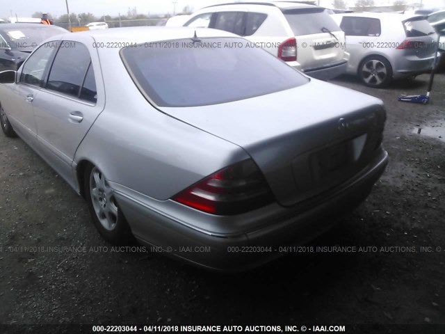 WDBNG70J71A186844 - 2001 MERCEDES-BENZ S 430 SILVER photo 3