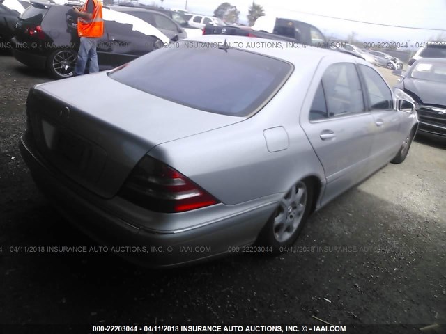 WDBNG70J71A186844 - 2001 MERCEDES-BENZ S 430 SILVER photo 4