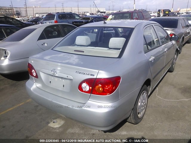 1NXBR32E03Z103985 - 2003 TOYOTA COROLLA CE/LE/S SILVER photo 4