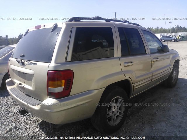 1J4G258SXYC256498 - 2000 JEEP GRAND CHEROKEE LIMITED GOLD photo 4