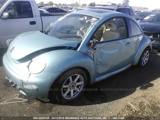 3VWCD21CXYM463601 - 2000 VOLKSWAGEN NEW BEETLE GLS TURQUOISE photo 2