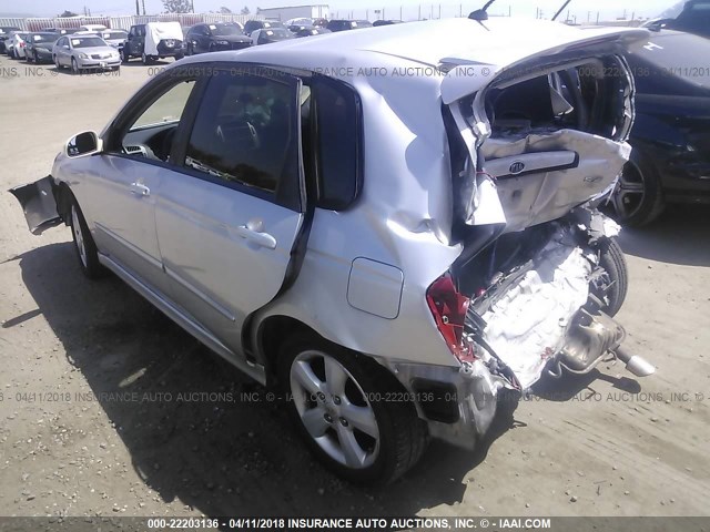 KNAFE162285022202 - 2008 KIA SPECTRA5 5 SX SILVER photo 3