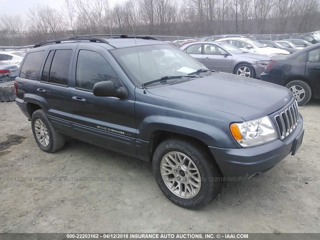 1J4GW58N22C111266 - 2002 JEEP GRAND CHEROKEE LIMITED BLUE photo 1