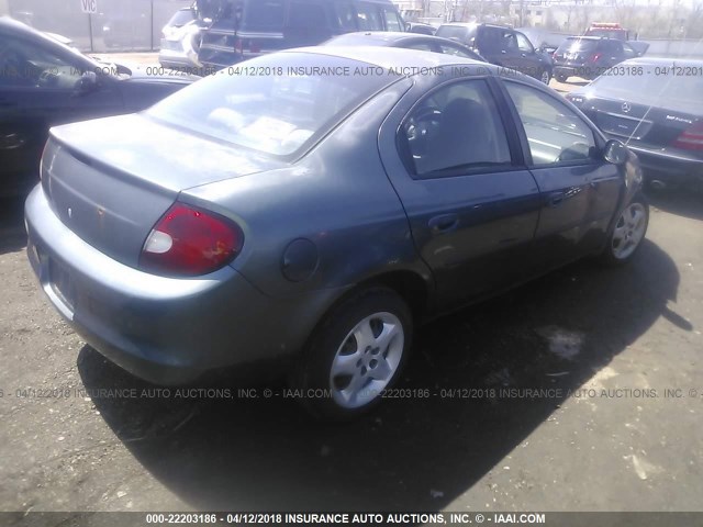 1B3ES46C52D530535 - 2002 DODGE NEON SE BLUE photo 4