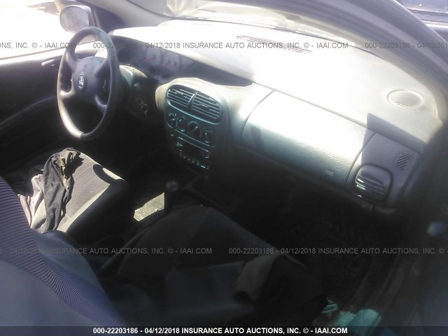 1B3ES46C52D530535 - 2002 DODGE NEON SE BLUE photo 5