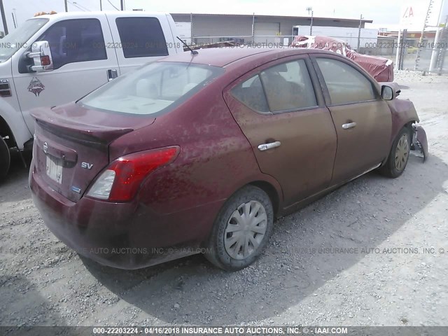 3N1CN7AP6DL876036 - 2013 NISSAN VERSA S/S PLUS/SV/SL RED photo 4