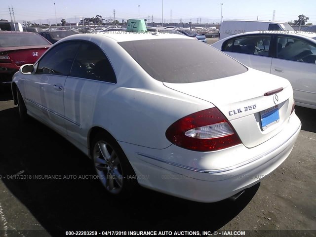 WDBTJ56H07F219003 - 2007 MERCEDES-BENZ CLK 350 WHITE photo 3