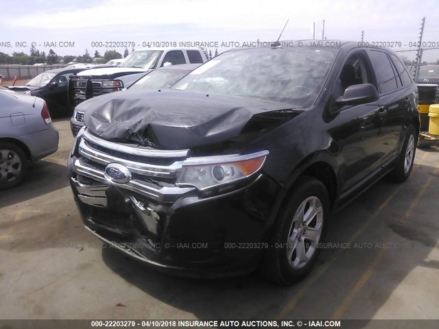 2FMDK3G96DBC70917 - 2013 FORD EDGE SE BLACK photo 2