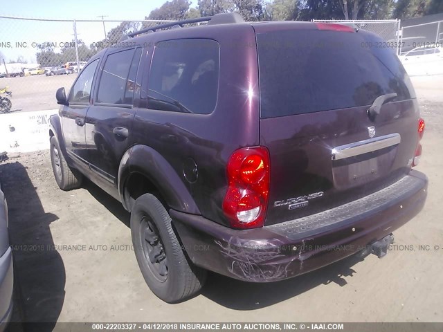 1D8HD58D74F139753 - 2004 DODGE DURANGO LIMITED PURPLE photo 3