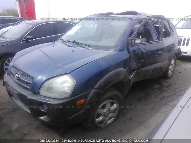 KM8JN72D25U062185 - 2005 HYUNDAI TUCSON GLS/LX BLUE photo 2