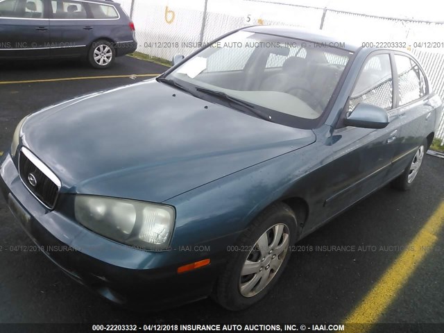 KMHDN45D51U146602 - 2001 HYUNDAI ELANTRA GLS/GT GREEN photo 2