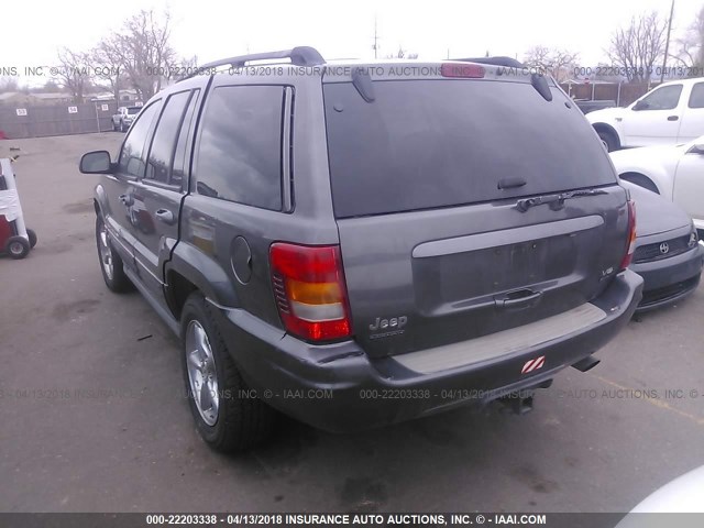 1J8GW68J92C223726 - 2002 JEEP GRAND CHEROKEE OVERLAND GRAY photo 3