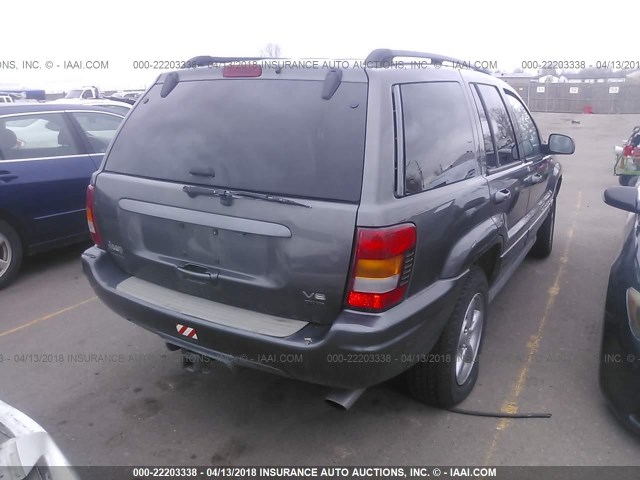 1J8GW68J92C223726 - 2002 JEEP GRAND CHEROKEE OVERLAND GRAY photo 4