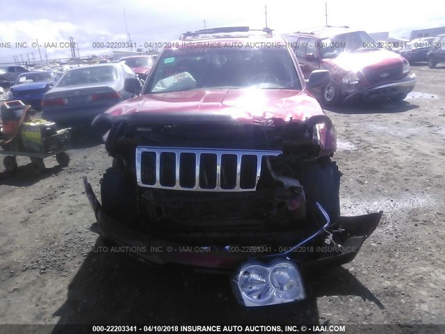 1J4HR58245C567033 - 2005 JEEP GRAND CHEROKEE LIMITED RED photo 6