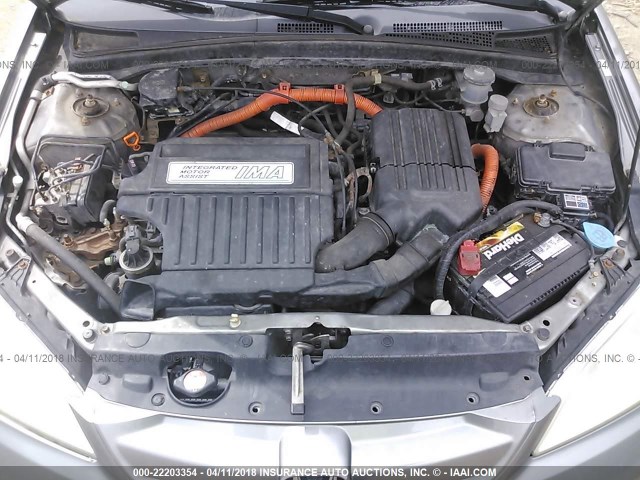 JHMES95675S006390 - 2005 HONDA CIVIC HYBRID GRAY photo 10