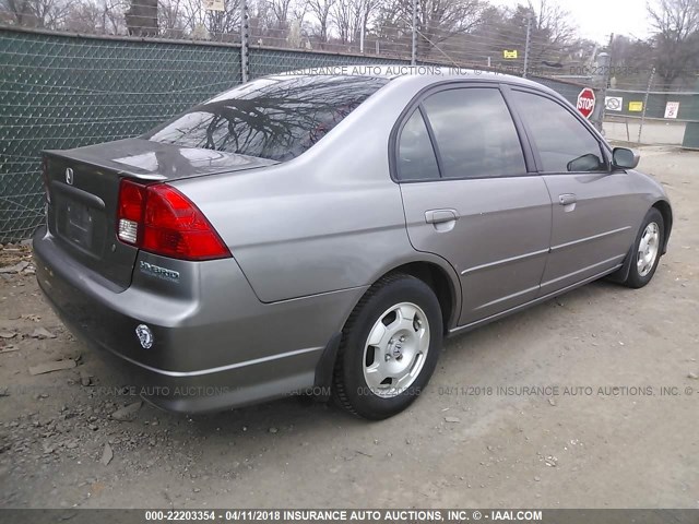 JHMES95675S006390 - 2005 HONDA CIVIC HYBRID GRAY photo 4