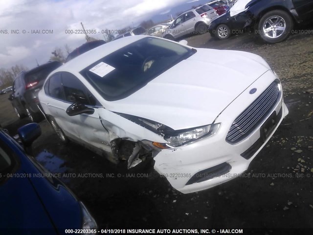 3FA6P0UU9ER270019 - 2014 FORD FUSION S HYBRID WHITE photo 1