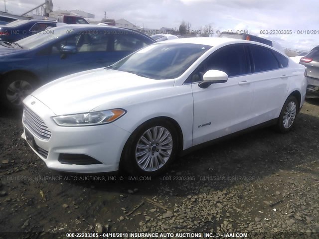 3FA6P0UU9ER270019 - 2014 FORD FUSION S HYBRID WHITE photo 2