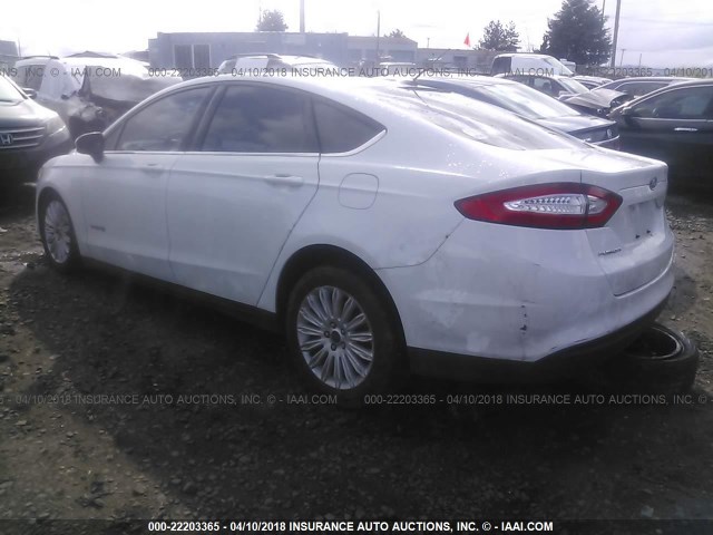 3FA6P0UU9ER270019 - 2014 FORD FUSION S HYBRID WHITE photo 3