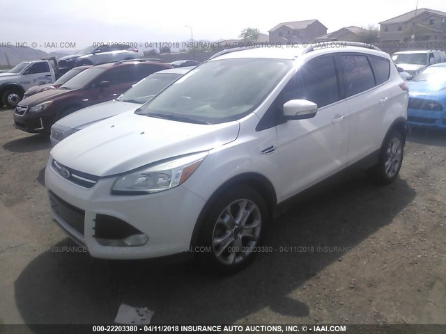 1FMCU0J96EUC52345 - 2014 FORD ESCAPE TITANIUM WHITE photo 2