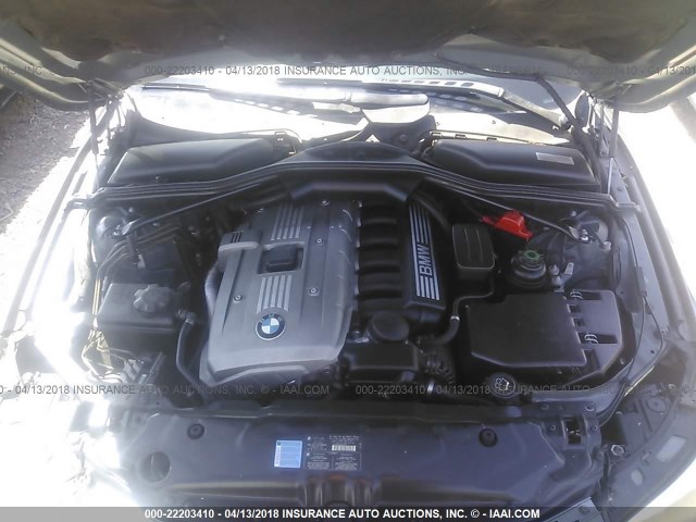 WBANE535X7CW60290 - 2007 BMW 525 I GRAY photo 10