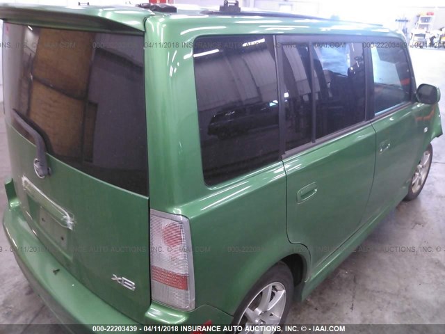 JTLKT324164070372 - 2006 TOYOTA SCION XB GREEN photo 4