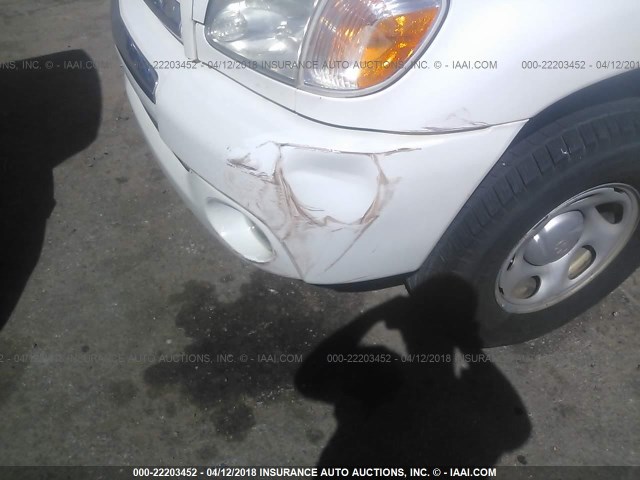 5TBRU34176S471612 - 2006 TOYOTA TUNDRA ACCESS CAB SR5 WHITE photo 6