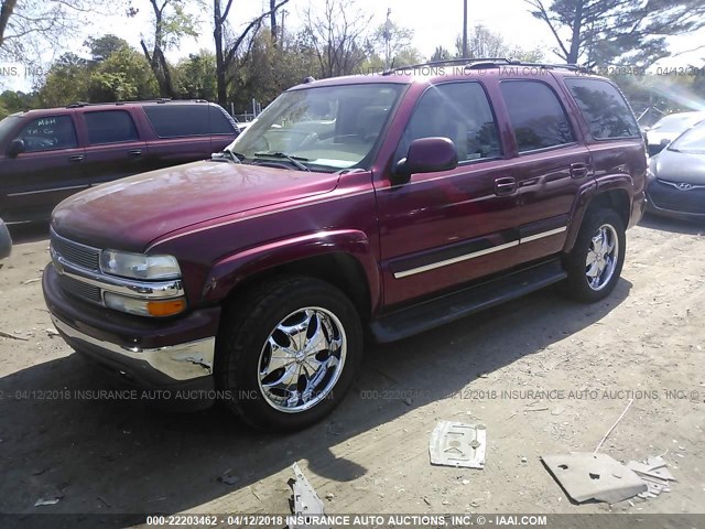 1GNEC13TX5R187167 - 2005 CHEVROLET TAHOE C1500 BURGUNDY photo 2