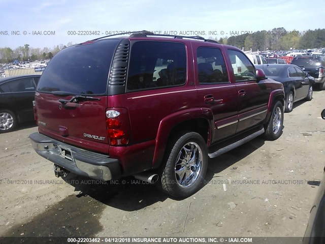 1GNEC13TX5R187167 - 2005 CHEVROLET TAHOE C1500 BURGUNDY photo 4