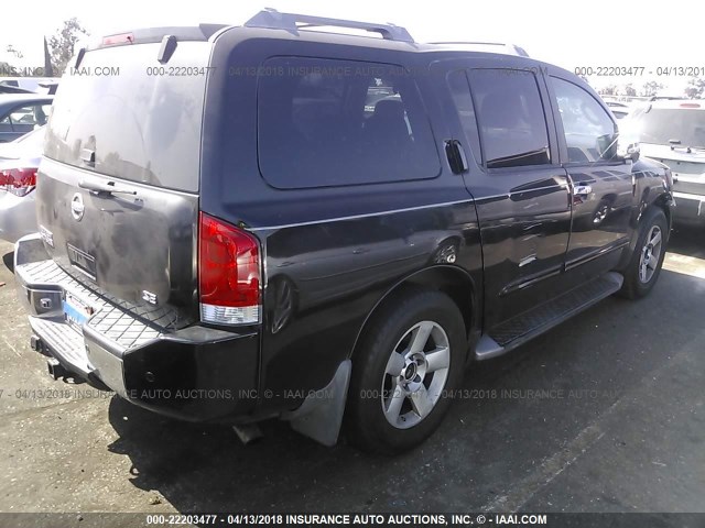 5N1AA08A64N718073 - 2004 NISSAN ARMADA SE/LE BLACK photo 4