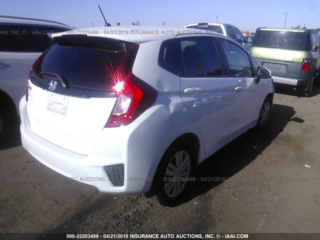 3HGGK5H55HM713640 - 2017 HONDA FIT LX WHITE photo 4