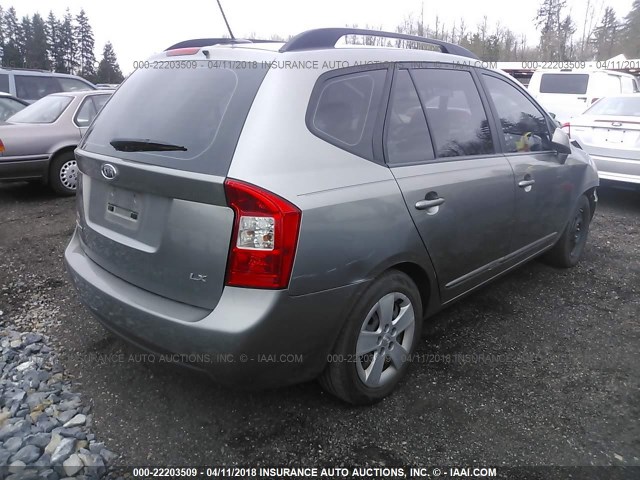 KNAFG528397259833 - 2009 KIA RONDO LX/EX SILVER photo 4