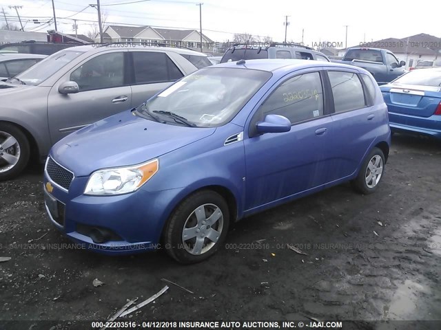 KL1TD66E69B622330 - 2009 CHEVROLET AVEO LS/LT Light Blue photo 2