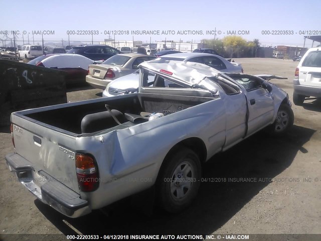 5TEVL52N93Z220664 - 2003 TOYOTA TACOMA XTRACAB SILVER photo 4