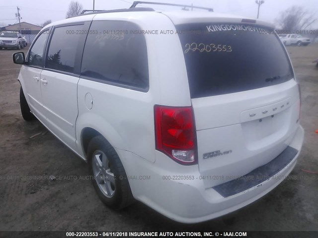 2C4RDGCG3CR263980 - 2012 DODGE GRAND CARAVAN SXT WHITE photo 3