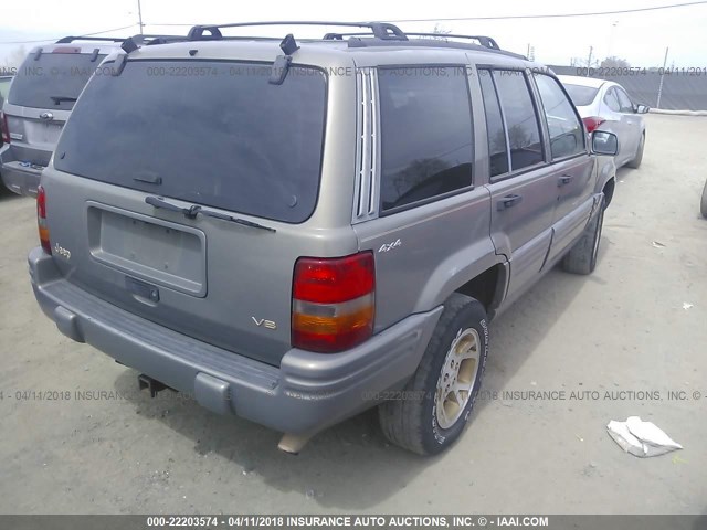 1J4GZ78Y4WC304554 - 1998 JEEP GRAND CHEROKEE LIMITED GRAY photo 4