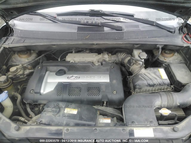 KM8JM12B45U232044 - 2005 HYUNDAI TUCSON GL BLACK photo 10