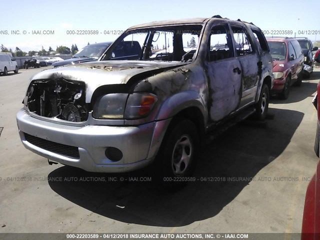 5TDZT34A82S080716 - 2002 TOYOTA SEQUOIA SR5 SILVER photo 2