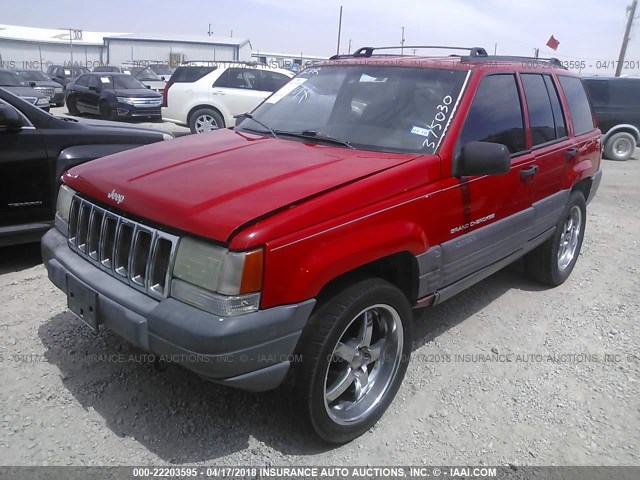 1J4GZ58Y6TC375030 - 1996 JEEP GRAND CHEROKEE LAREDO RED photo 2