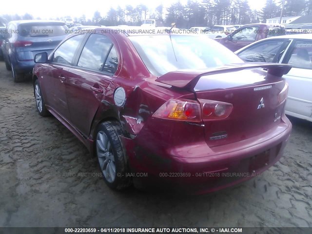 JA3AU86W39U014322 - 2009 MITSUBISHI LANCER GTS RED photo 3