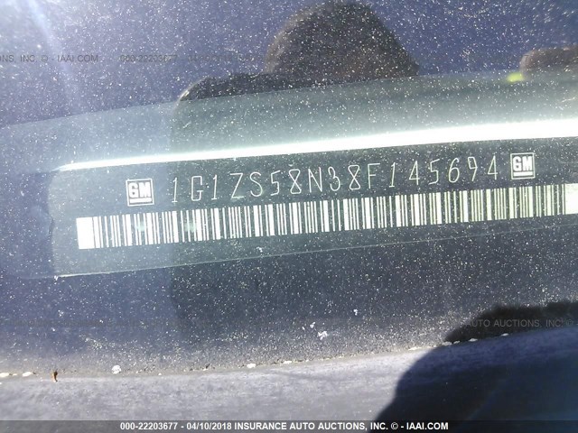 1G1ZS58N38F145694 - 2008 CHEVROLET MALIBU LS თეთრი ფოტო 9